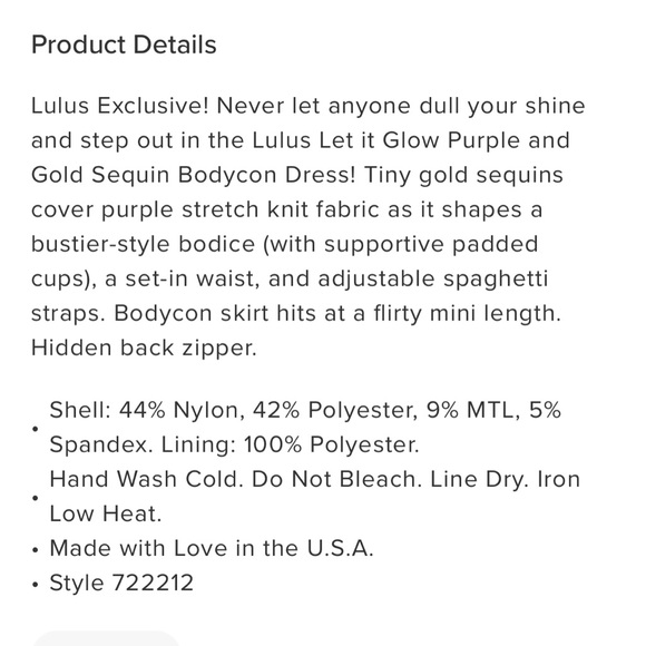 Lulu’s Bodycon gold shimmer sparkle mini dress small - Picture 5 of 6